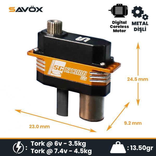 Savox SG1213MG Micro Digital Servo Coreless Motor High Voltage Metal Dişli