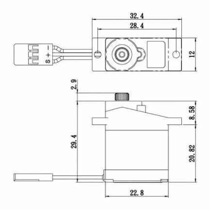 Savox SH0255MGP Micro Digital Servo DC Motor With Soft Start High Torque Metal Dişli - Thumbnail