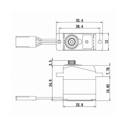 Savox SH0264MGP Micro Digital Servo DC Motor With Soft Start High Torque Metal Dişli - Thumbnail