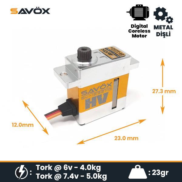 Savox SV1232MG Micro Digital Servo Coreless Motor High Voltage Su Geçirmez Metal Dişli