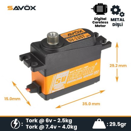 Savox - Savox SV1257MGP Digital Servo Coreless Motor High Voltage Metal Dişli