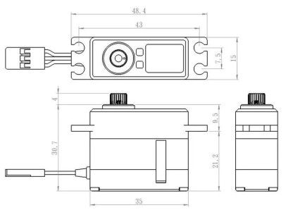 Savox SV1261MG Mini Digital Servo Coreless Motor High Voltage Metal Dişli - Thumbnail