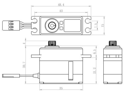 Savox SV1261MG Mini Digital Servo Coreless Motor High Voltage Metal Dişli - Thumbnail