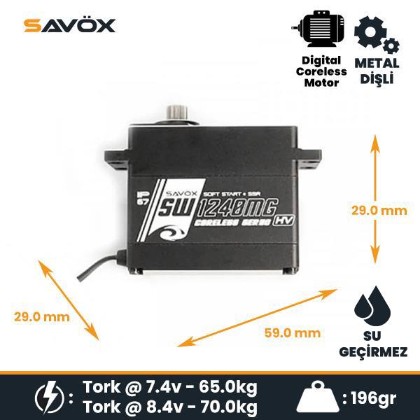 Savox SW-1240MG Digital Servo Coreless Motor High Voltage Su Geçirmez Metal Dişli