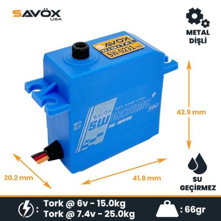 Savox - Savox SW0231MGP Digital Servo DC Motor With Soft Start High Torque Su Geçirmez Metal Dişli