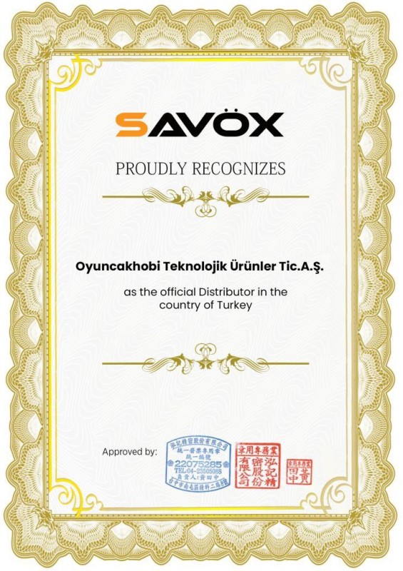 Savox SW1213SG Digital Servo Coreless Motor High Voltage Su Geçirmez Çelik Dişli