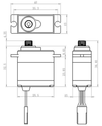 Savox SW1250MG Premium Mini Micro Digital Servo Coreless Motor High Voltage Su Geçirmez Metal Dişli - Thumbnail