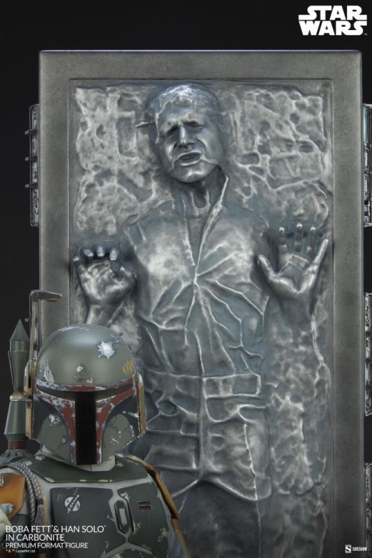 Sideshow Collectibles Boba Fett and Han Solo in Carbonite Premium Format Figure - 400373