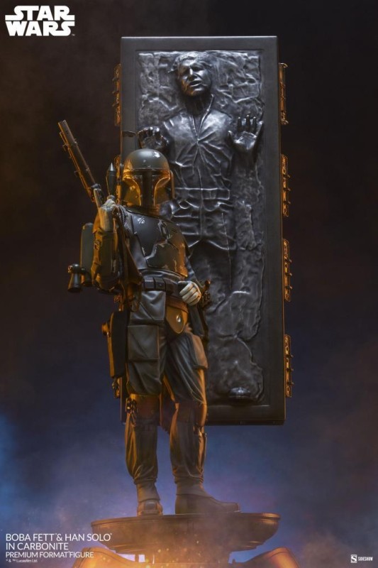 Sideshow Collectibles Boba Fett and Han Solo in Carbonite Premium Format Figure - 400373