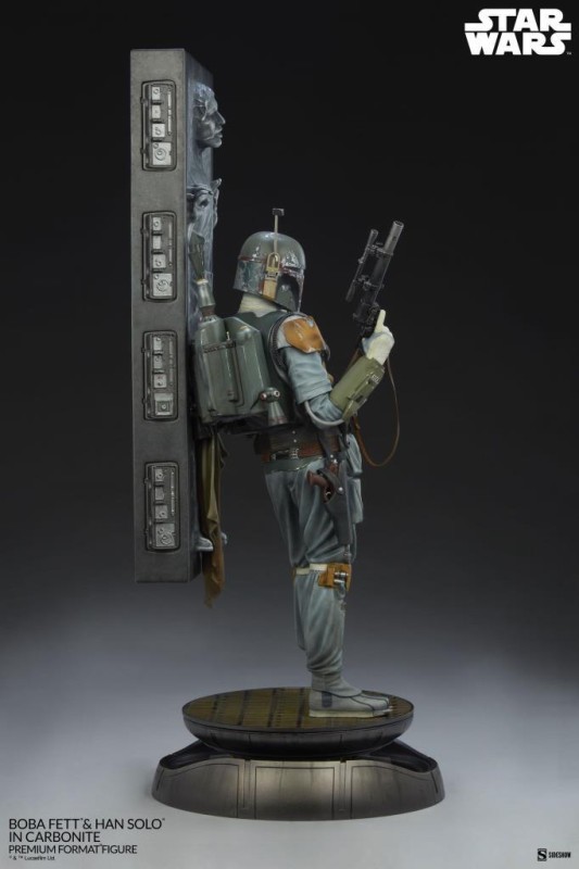 Sideshow Collectibles Boba Fett and Han Solo in Carbonite Premium Format Figure - 400373