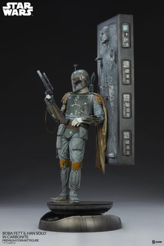 Sideshow Collectibles Boba Fett and Han Solo in Carbonite Premium Format Figure - 400373