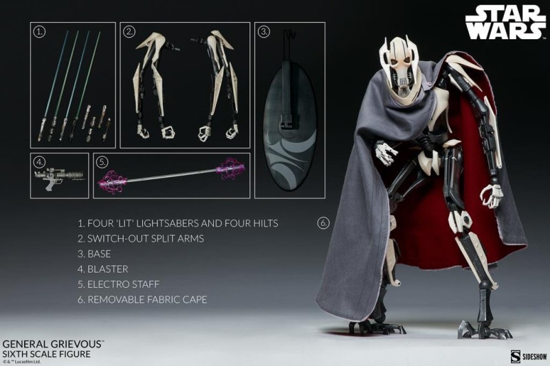 Sideshow Collectibles General Grievous V2 Sixth Scale Figure Star Wars / Episode III Revenge Of The Sith 1000272