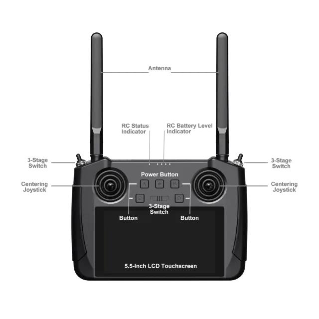 SIYI MK15 DUAL Mini HD Handheld Enterprise Smart Controller with Dual Remote and Remote Control Relay Feature CE FCC KC (MK15 DUAL +ZR10)