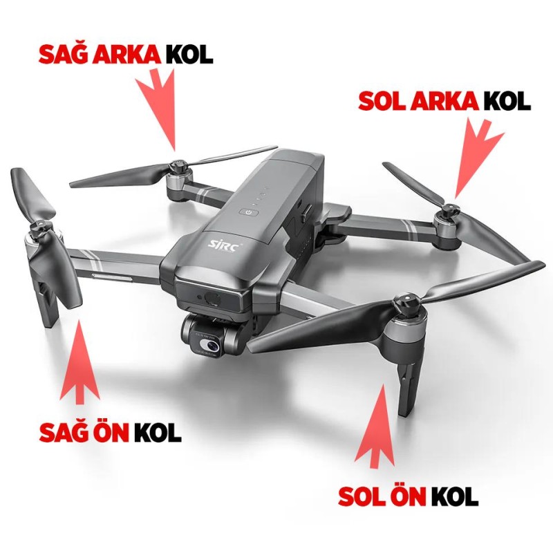 SJRC F22S Pro 4K Drone İçin Sağ Arka Motor Kolu Arm (Teknik Servis Ürünüdür-Montaj İçin Fiyat Alınız)