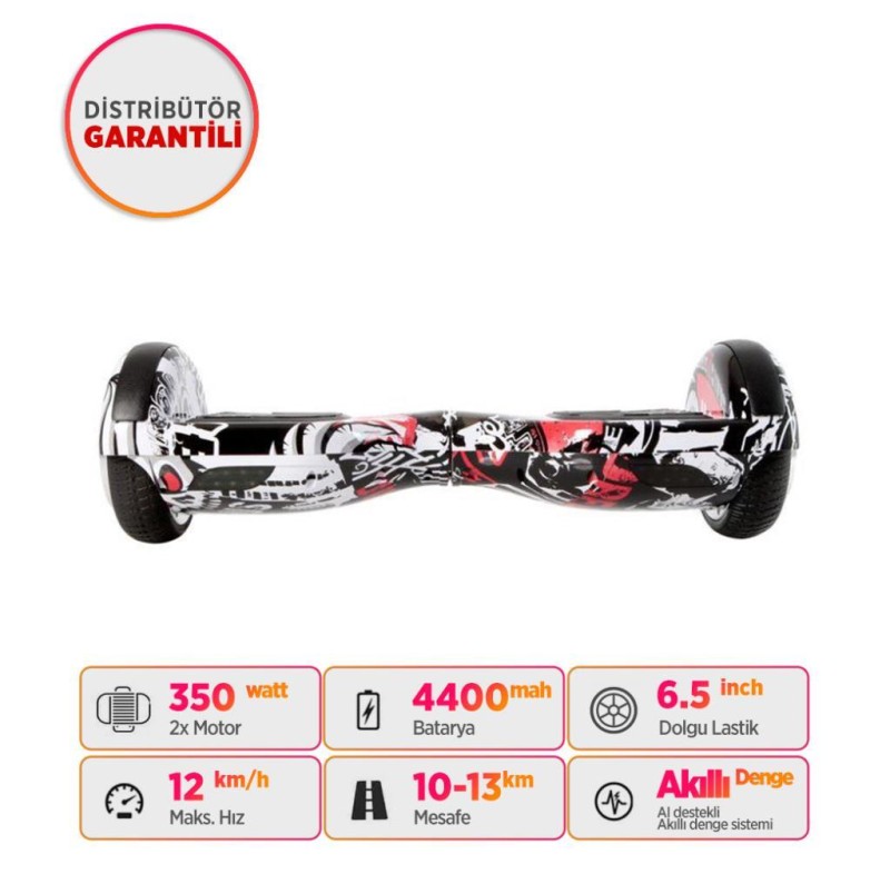 Smart Balance N3S Elektrikli Kaykay Hoverboard Scooter Self Balancing 6.5 Inch Grafity Desenli 04