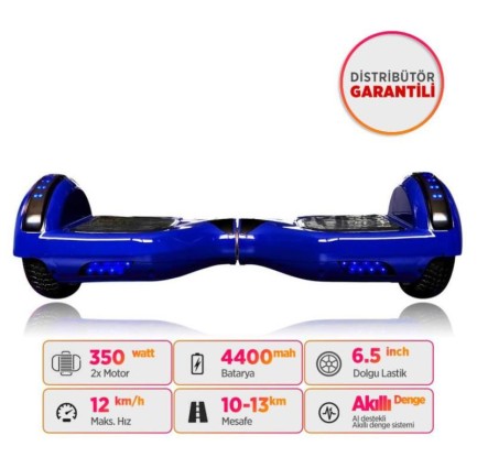 Smart Balance - Smart Balance N3 Elektrikli Kaykay Hoverboard Scooter Self Balancing 6.5 Inch Ledli Mavi