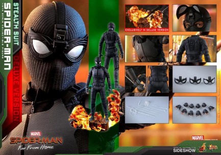 Hot Toys Spider-Man (Stealth Suit) Deluxe Version Sixth Scale Figure MMS541 904858 - Thumbnail