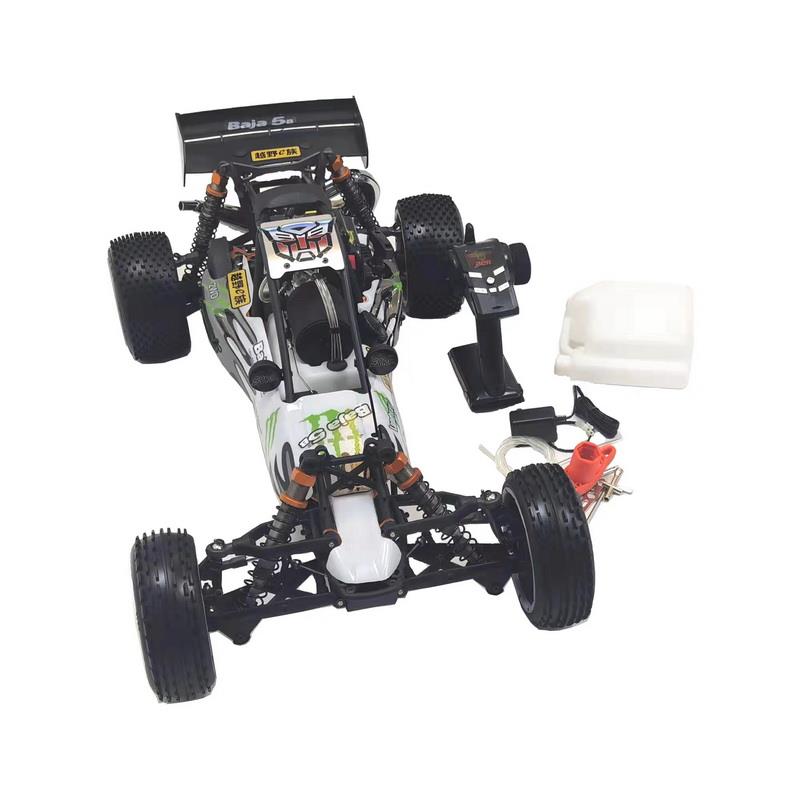 SY RACING 1/5 Baja 5B 30.5CC RTR Kurşunsuz Benzinli Uzaktan Kumandalı RC Arazi Model Araba 80+kmh 75CM Uzunluk Offroad Beyaz-Yeşil (Kullanıma Hazır)