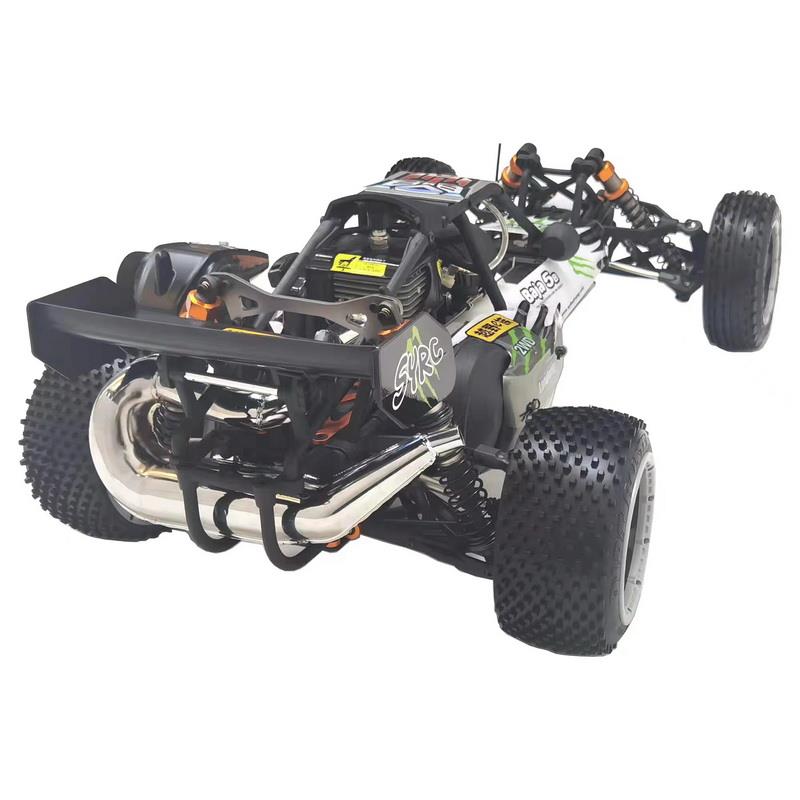 SY RACING 1/5 Baja 5B 30.5CC RTR Kurşunsuz Benzinli Uzaktan Kumandalı RC Arazi Model Araba 80+kmh 75CM Uzunluk Offroad Beyaz-Yeşil (Kullanıma Hazır)