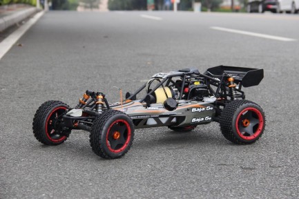 SY RACING 1/5 Baja 5B 30.5CC RTR Kurşunsuz Benzinli Uzaktan Kumandalı RC Arazi Model Araba 80+kmh 75CM Uzunluk Offroad Gri (Kullanıma Hazır) - Thumbnail