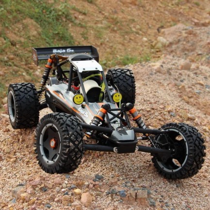 SY RACING 1/5 Baja 5B 30.5CC RTR Kurşunsuz Benzinli Uzaktan Kumandalı RC Arazi Model Araba 80+kmh 75CM Uzunluk Offroad Gri (Kullanıma Hazır) - Thumbnail