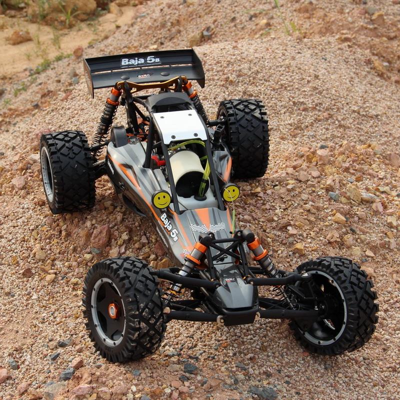 SY RACING 1/5 Baja 5B 30.5CC RTR Kurşunsuz Benzinli Uzaktan Kumandalı RC Arazi Model Araba 80+kmh 75CM Uzunluk Offroad Gri (Kullanıma Hazır)