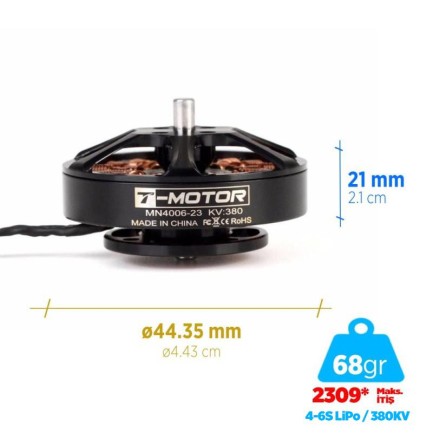 T-MOTOR - T-Motor MN4006 380KV Antigravity Outrunner Brushless Fırçasız Motor Multikopter Drone Motoru 2 Adet