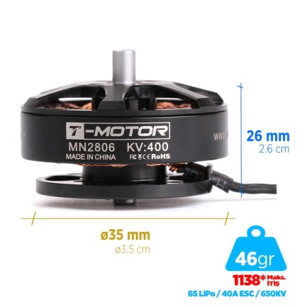 T-MOTOR - T-Motor Antigravity MN2806 650KV Brushless Fırçasız Motor Multikopter Multirotor Quadcopter Hexacopter Drone Motoru