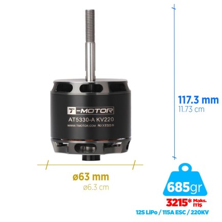 T-MOTOR - T-Motor AT5330-A 25-30CC 220KV Fixed Wing Sabit Kanatlı Brushless Uçak Motoru