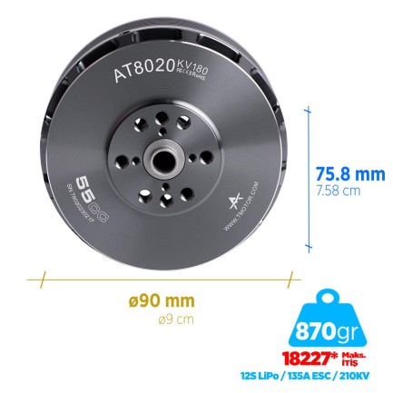 T-MOTOR - T-Motor AT8020 55CC 210KV Fixed Wing Sabit Kanatlı VTOL UAV Brushless Uçak Motoru