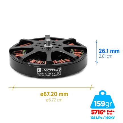 T-MOTOR - T-Motor MN6007II 160KV Antigravity Outrunner Brushless Fırçasız Motor Multikopter Drone Motoru