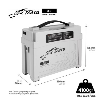 TATTU - Tattu 3.0 14S 10500mAh 53.2V 25C HV Lityum Polimer Li-Po Lipo Batarya Drone Pil