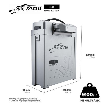 Tattu 3.0 14S 28000mAh 53.2V 25C HV Lityum Polimer Li-Po Lipo Batarya Drone Pil - Thumbnail