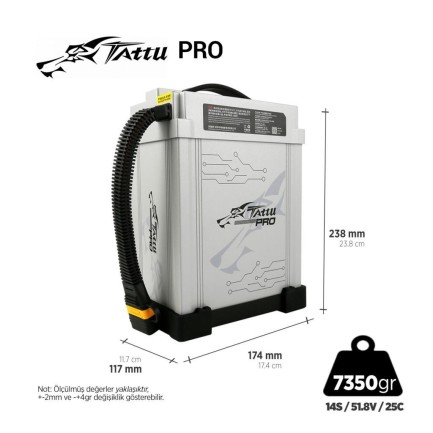 TATTU - Tattu Pro 14S 22000mAh 53.2V 25C HV Lityum Polimer Li-Po Lipo Smart Batarya Drone Pil