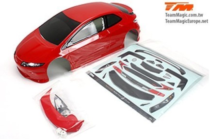 TEAM MAGIC - Team Magic Honda Type-R Kırmızı 1/10 RC Model Araba Body Kep Cap Shell ( Boyalı )