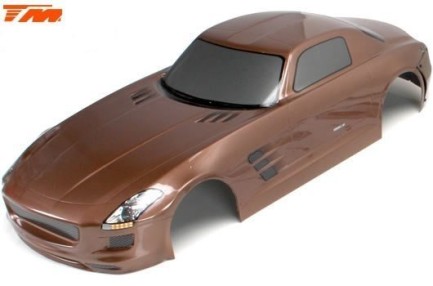 Team Magic Mercedes SLS Kahverengi 1/10 RC Model Araba Body Kep Cap Shell Kabuk ( Boyalı ) - Thumbnail