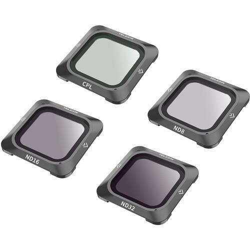 TELESIN DJI Action 2 Aksiyon Kamerası İçin CPL / ND8 / ND16 / ND32 4 Lü Magnetic Kamera Lens Filtre Seti - Neutral Density - Polarize