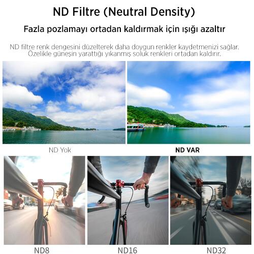 TELESIN DJI Action 2 Aksiyon Kamerası İçin ND8 / ND16 / ND32 3 Lü Magnetic Kamera Lens Filtre Seti - Neutral Density