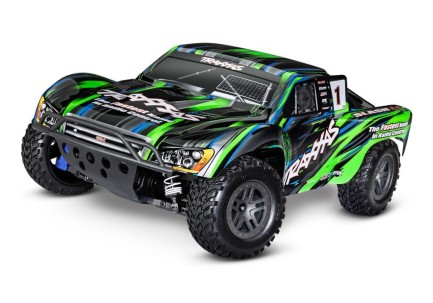 TRAXXAS - Traxxas 1/10 Slash 4x4 BL-2S 4X4 RTR 4WD Brushed Short Course 1/10 TQ Elektrikli Rc Model Araba Yeşil ( Batarya ve Şarj Aleti Dahil )