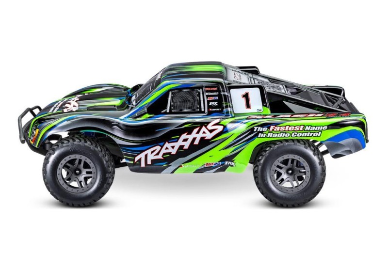 Traxxas 1/10 Slash 4x4 BL-2S 4X4 RTR 4WD Brushed Short Course 1/10 TQ Elektrikli Rc Model Araba Yeşil ( Batarya ve Şarj Aleti Dahil )