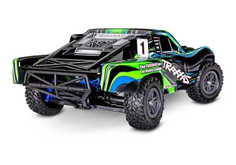 Traxxas 1/10 Slash 4x4 BL-2S 4X4 RTR 4WD Brushed Short Course 1/10 TQ Elektrikli Rc Model Araba Yeşil ( Batarya ve Şarj Aleti Dahil )