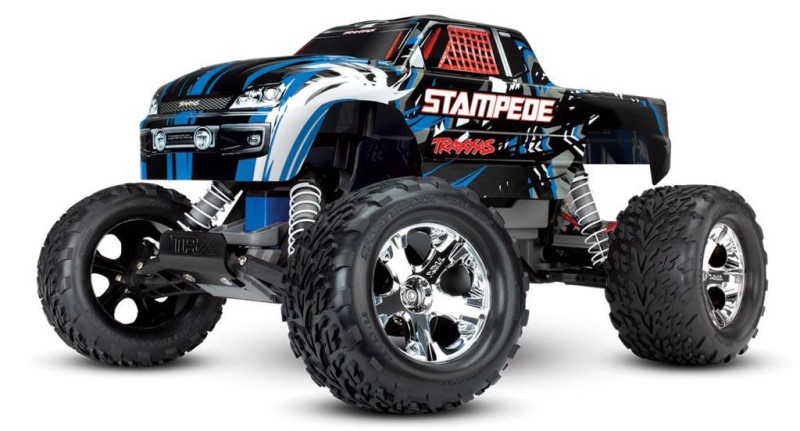 Traxxas Stampede 1/10 RTR Monster Truck Rc Model Araba 2WD w/XL-5 & TQ Kumanda 2.4Ghz Mavi (Batarya ve Şarj Aleti Dahildir)