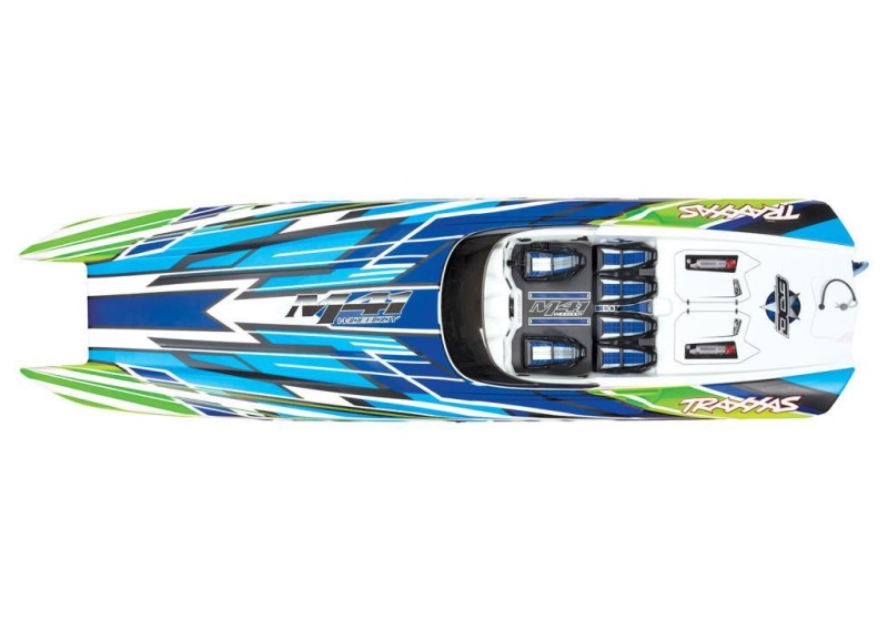 Traxxas DCB M41 Widebody Catamaran RC Tekne 6S Race Boat TQi & TSM Yeşil