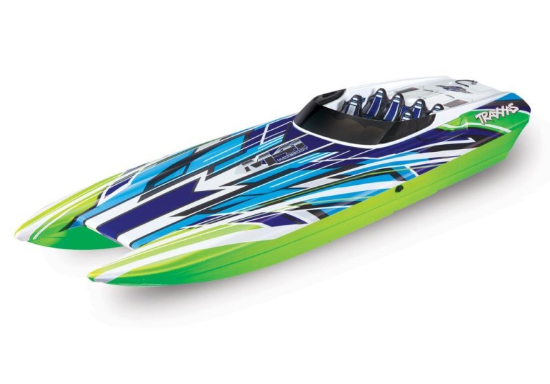 Traxxas DCB M41 Widebody Catamaran RC Tekne 6S Race Boat TQi & TSM Yeşil