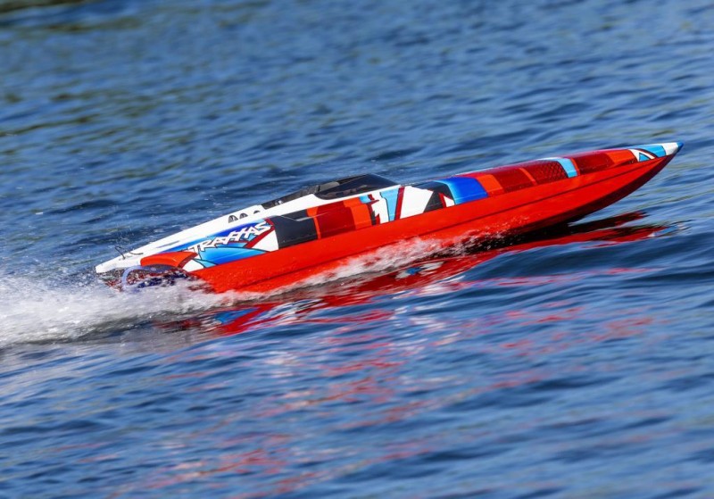 Traxxas DCB M41 Widebody Catamaran RC Tekne 6S Race Boat TQi & TSM Kırmızı Yeni Versiyon