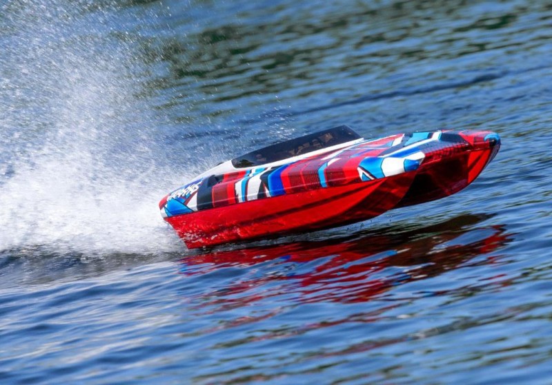 Traxxas DCB M41 Widebody Catamaran RC Tekne 6S Race Boat TQi & TSM Kırmızı Yeni Versiyon