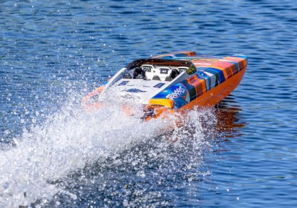 Traxxas DCB M41 Widebody Catamaran RC Tekne 6S Race Boat TQi & TSM Turuncu Yeni Versiyon - Thumbnail