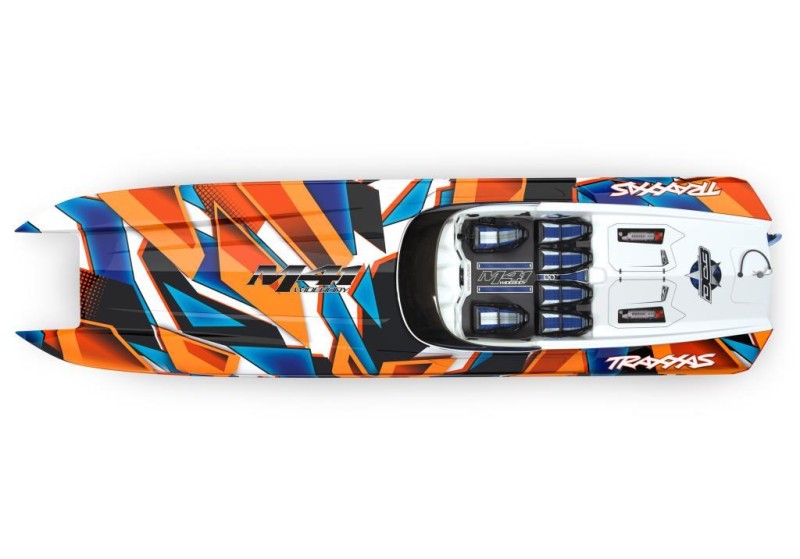 Traxxas DCB M41 Widebody Catamaran RC Tekne 6S Race Boat TQi & TSM Turuncu Yeni Versiyon