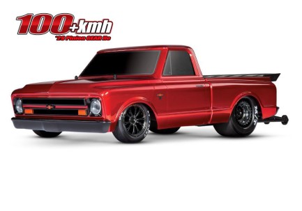 TRAXXAS - Traxxas Drag Slash 1/10 VXL Brushless 2WD RTR Truck w/TQi / 1967 Chevrolet C10 Body Elektrikli Model Araba Kırmızı