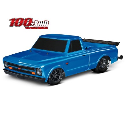 TRAXXAS - Traxxas Drag Slash 1/10 VXL Brushless 2WD RTR Truck w/TQi / 1967 Chevrolet C10 Body Elektrikli Model Araba Mavi